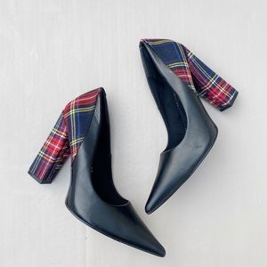 Cape Robbin plaid fabric pumps sz 9M